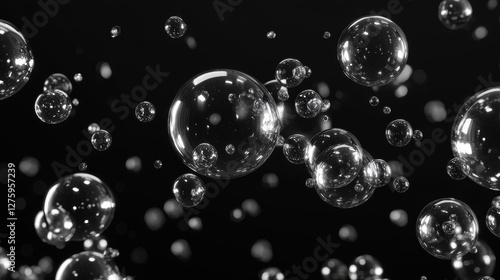 Wallpaper Mural Soda bubbles, water or oxygen air fizz set. Dynamic aqua effervescent rising up underwater fizzing, champagne drink design elements isolated on transparent background, Realistic 3d vector clip art Torontodigital.ca