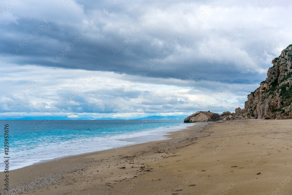 Idyllic Kathisma Beach with Turquoise Waters in Greece Idyllic Kathisma Beach with Turquoise Waters in Greece