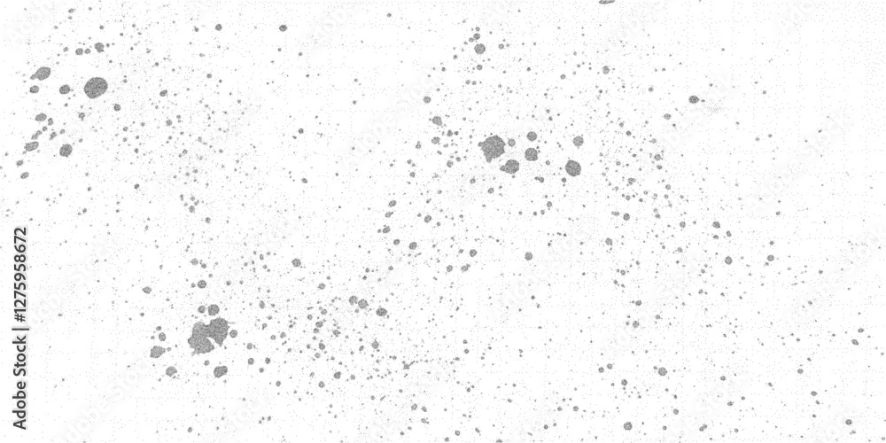 White textured background with dusty halftone dots, black spray paint effect, ink spots, realistic grunge overlay, stipple effect White textured background with dusty halftone dots, black spray paint effect, ink spots, realistic grunge overlay, stipple effect