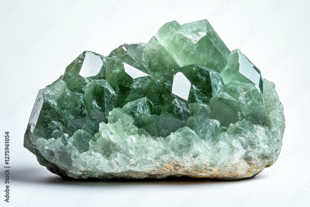 A stunning cluster of green fluorite crystals. Ideal for geology, mineral, or nature-themed projects. A stunning cluster of green fluorite crystals. Ideal for geology, mineral, or nature-themed projects.