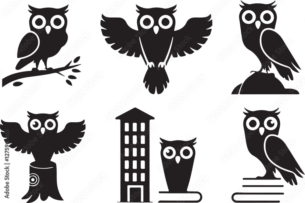 Obraz premium Owl silhouettes