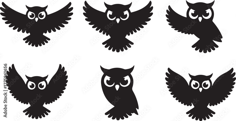 Fototapeta premium Owl silhouettes