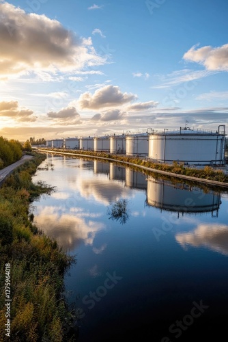 Wallpaper Mural A train travels along the tracks beside a serene lake, perfect for illustrations or designs related to transportation, nature, and scenery Torontodigital.ca