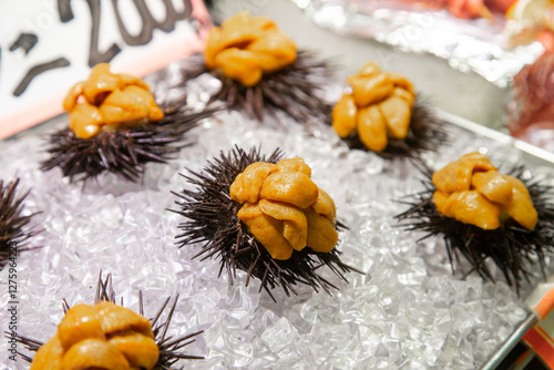Sea urchin Nishiki market Kyoto japan