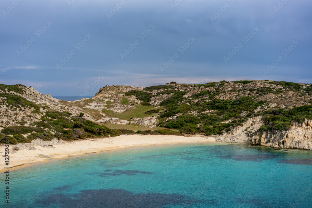 Kalamitsi Wild Beach with Turquoise Waters in Greece Kalamitsi Wild Beach with Turquoise Waters in Greece