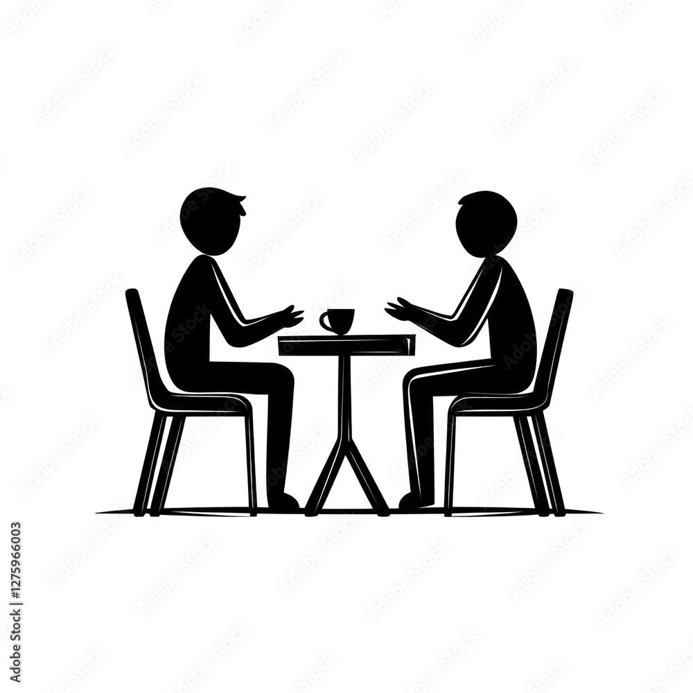 Two people sitting at a table enjoying a meal together isolated on png transparent background, cut out Two people sitting at a table enjoying a meal together isolated on png transparent background, cut out