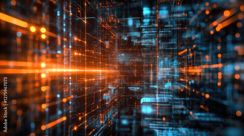 A scientific data visualization with a thin, glowing X-axis in an abstract tech background. A scientific data visualization with a thin, glowing X-axis in an abstract tech background.