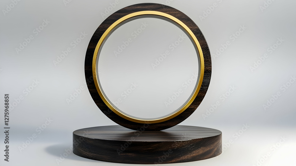 Empty Wooden Circle Display Podium Empty Wooden Circle Display Podium