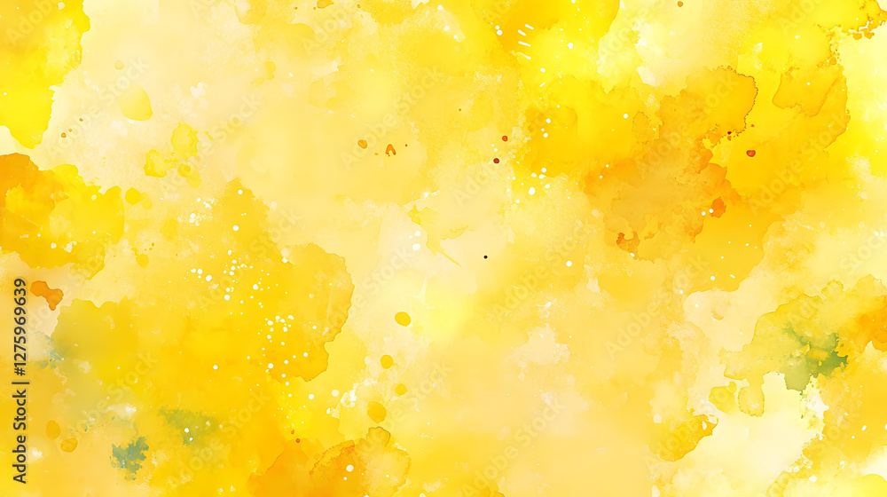 Abstract Watercolor Background of Yellow Hues and Splashes Abstract Watercolor Background of Yellow Hues and Splashes