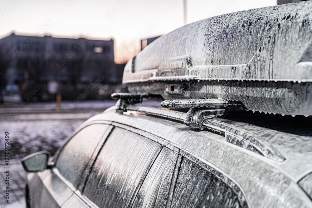 roof rack washing - active foam for car - car wash