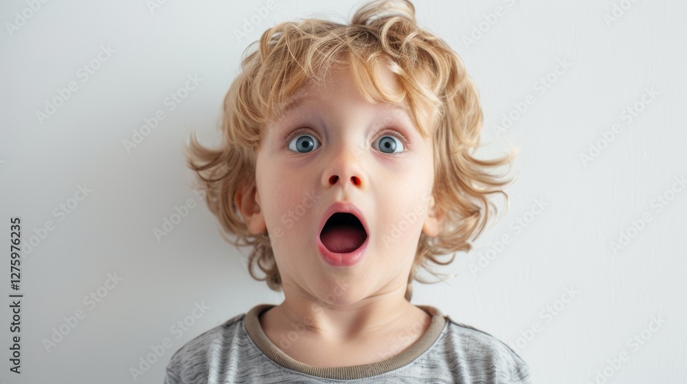 A young child with a surprised expression, likely reacting to something unexpected or humorous. A young child with a surprised expression, likely reacting to something unexpected or humorous.