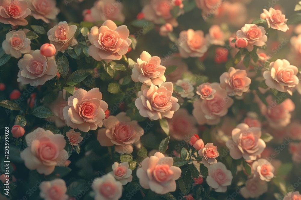 Fototapeta premium A close-up shot of a bouquet of pink flowers with green leaves
