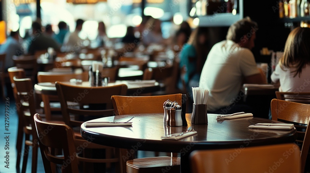 A group of people enjoying meal together in a cozy restaurant A group of people enjoying meal together in a cozy restaurant