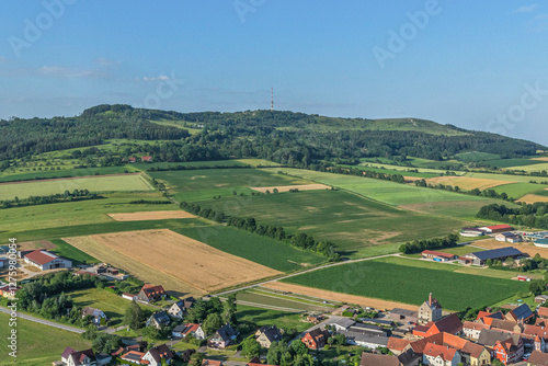 Ausblick auf das Tal der Wörnitz in Mittelfranken rund um Gerolfingen und Aufkirchen photo