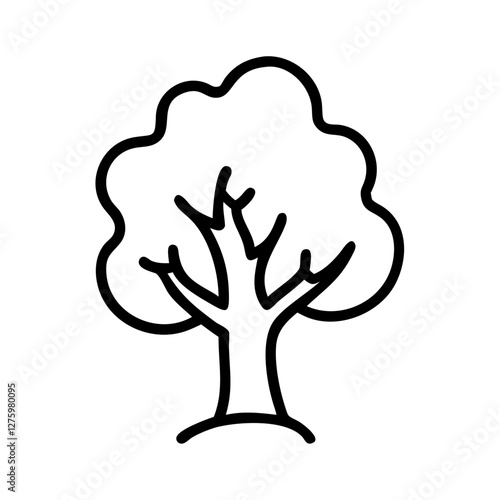 Symbolic Tree Illustration: A simple yet striking line art illustration of a tree. This image of a tree suggests growth, life, and connection to nature.