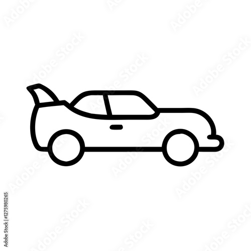 Streamlined Speed: A sleek, minimalist line art representation of a sports car, evoking a sense of speed and precision.