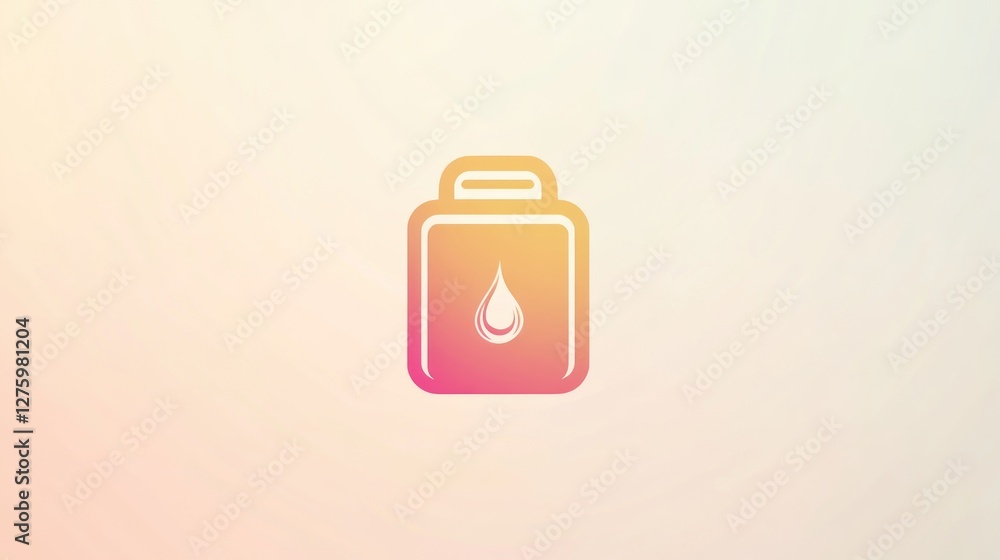 Oil Can Icon Design: Gradient Pink and Orange Container Oil Can Icon Design: Gradient Pink and Orange Container