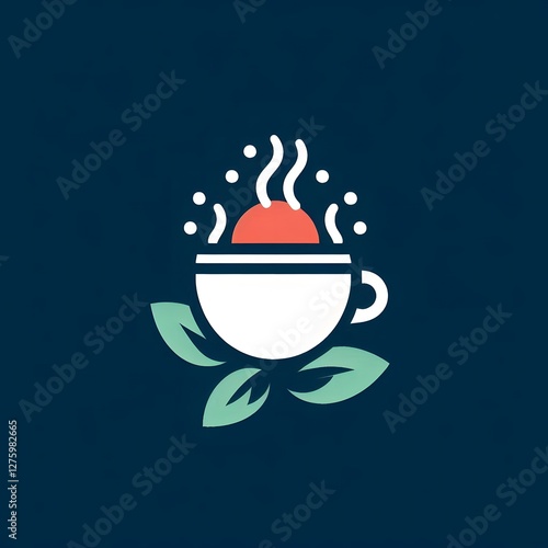Wallpaper Mural AI Generate of minimalist, fresh, asbtract, simple, elegant of icon logo Tea Cup. Simple, elegant design is ideal for branding, café logos, or beverage-related applications Torontodigital.ca