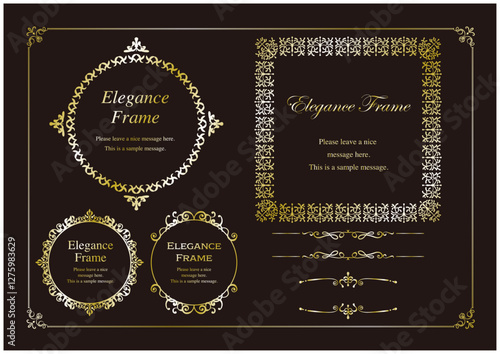 Luxury and elegant gold frame set
