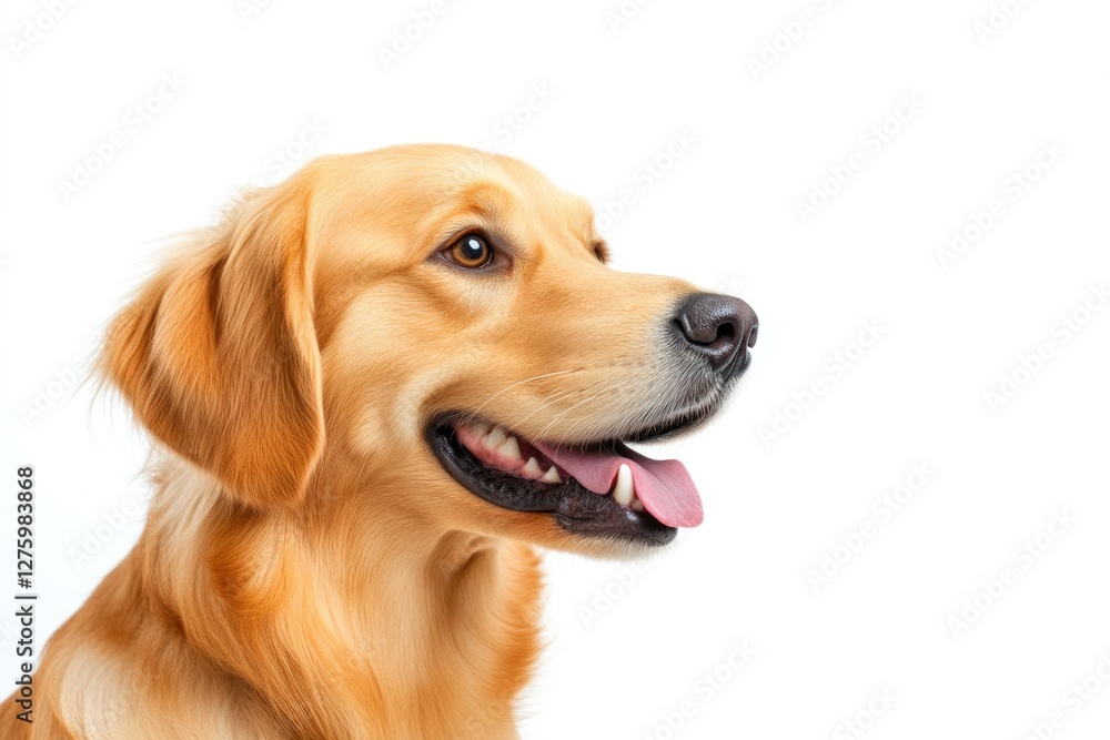Golden retriever dog looking happy in studio shot Golden retriever dog looking happy in studio shot
