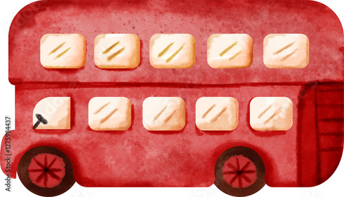 Photography watercolor london bus