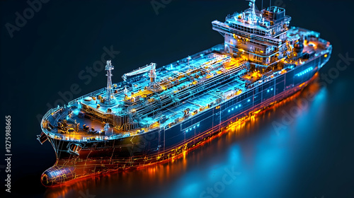 Digital 3D Tanker Ship