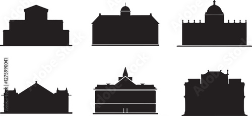 silhouettes of castle