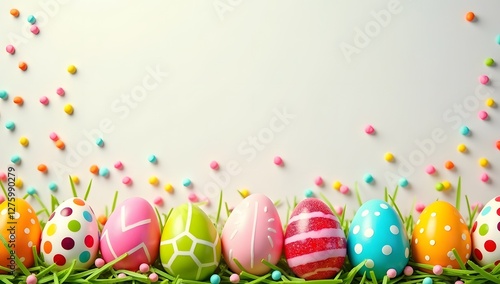 fun, vibrant a variety of Easter eggs