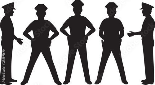 stickman Policeman silhouettes