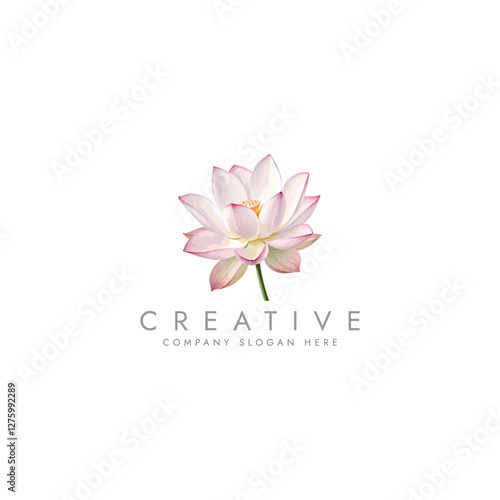 Abstract lotus logo vector design, Stylized lotus flower icon design