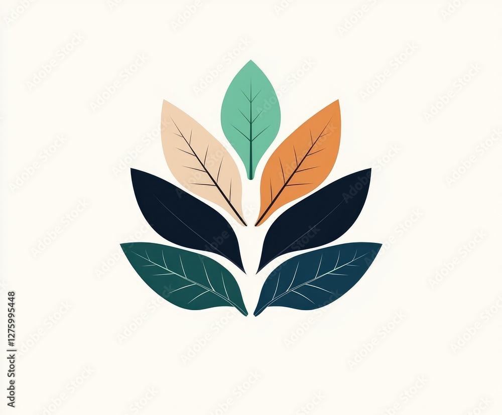A vibrant arrangement of leaves in various colors signifies the themes of growth, renewal, and healthy living. This design reflects the beginning of a new journey and fresh ideas A vibrant arrangement of leaves in various colors signifies the themes of growth, renewal, and healthy living. This design reflects the beginning of a new journey and fresh ideas