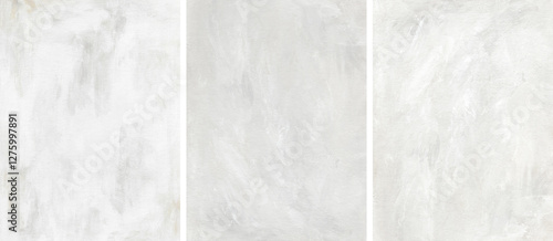 Fototapeta Naklejka Na Ścianę i Meble -  Abstract paint texture background set. Hand painted marble templates in light neutral colors. Illustration with brush strokes. Modern textured oil painting on canvas. Contemporary minimal artwork