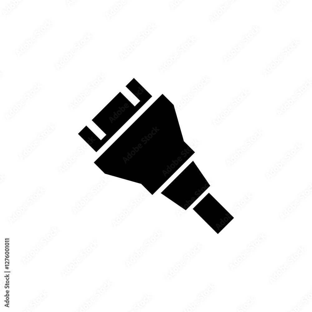 HDMI Cable, Video Audio Plug Connect Solid Flat Vector Icon Isolated on White Background. HDMI Cable, Video Audio Plug Connect Solid Flat Vector Icon Isolated on White Background.