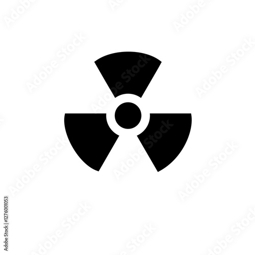 Radiation Alert, Reactor Radioactivity Solid Flat Vector Icon Isolated on White Background.