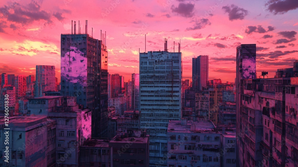 Obraz premium City Skyline Modern Architecture Buildings Image