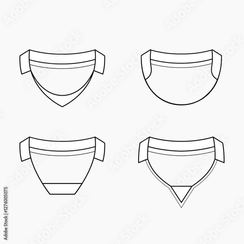 Editable Jersey Collar Short Sleeve Long sleeve Mockup