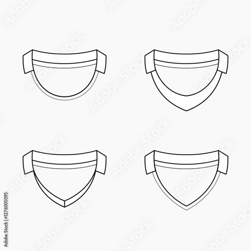 Editable Jersey Collar Short Sleeve Long sleeve Mockup