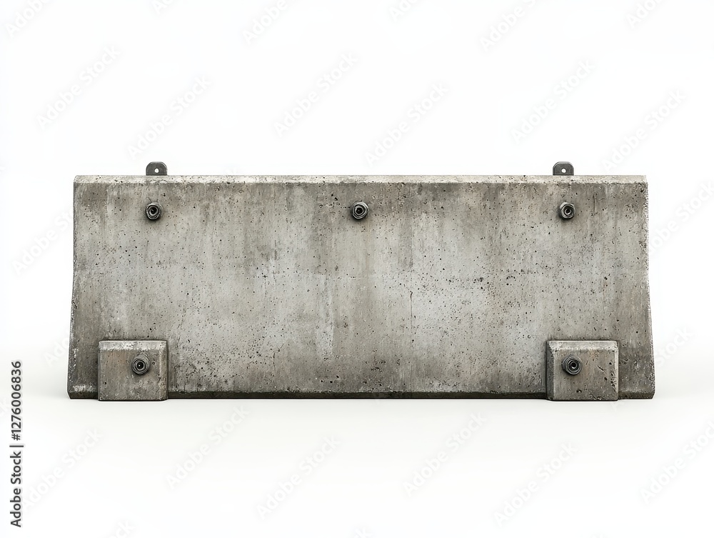 Concrete barrier on isolated white background Concrete barrier on isolated white background