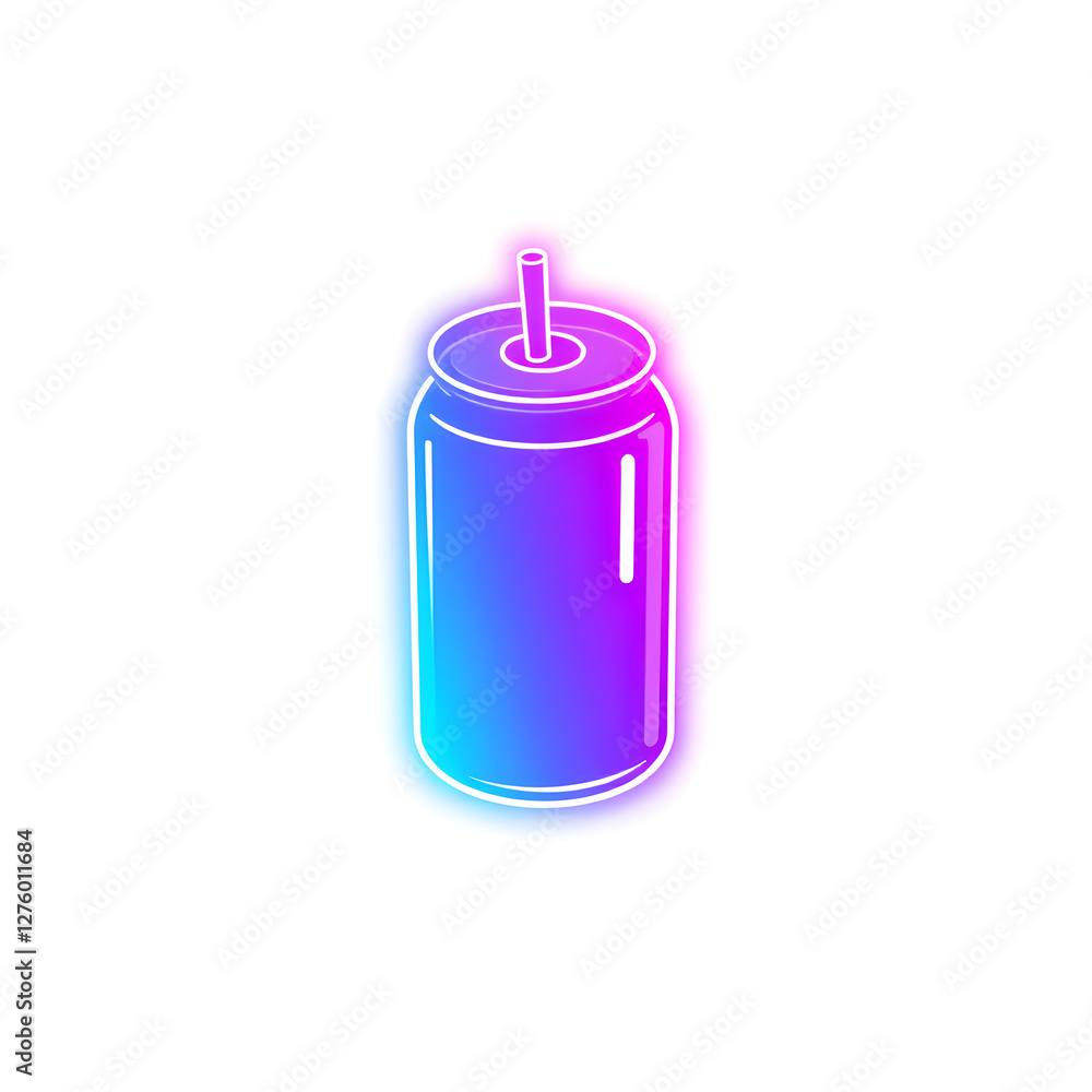 Canteen holographic 3D icon. neon symbol vector illustration isolated on white background. Generative AI Canteen holographic 3D icon. neon symbol vector illustration isolated on white background. Generative AI