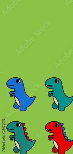Blue and green dinosaurs 