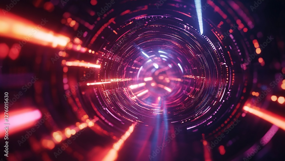 Abstract Neon Lights Tunnel: Vivid Colors, Glowing Lines, and Dynamic Movement Create a Psychedelic Visual Experience. Abstract Neon Lights Tunnel: Vivid Colors, Glowing Lines, and Dynamic Movement Create a Psychedelic Visual Experience.