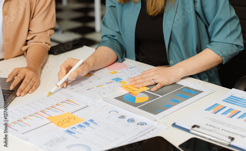 Wallpaper Mural Business concept, business woman working and meeting with chart at office. Torontodigital.ca