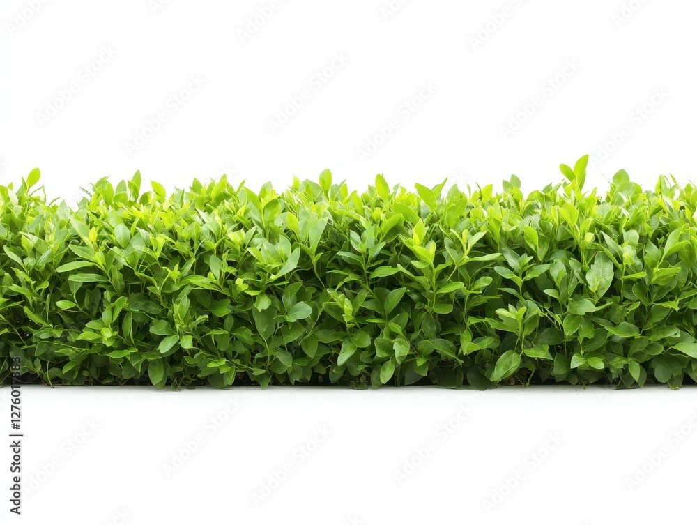 Obraz premium Lush Green Foliage Border, Isolated White Background.