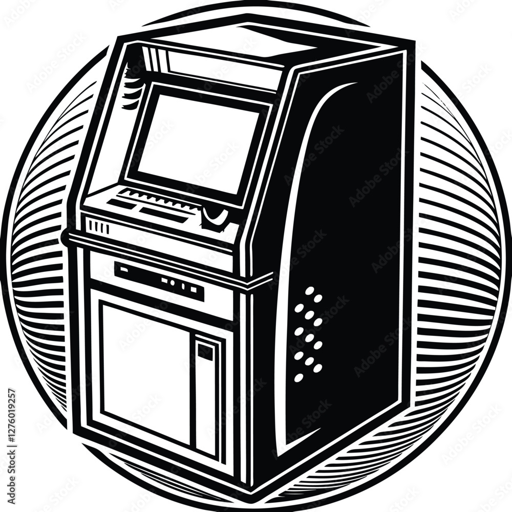 Obraz premium ATM Machine silhouette