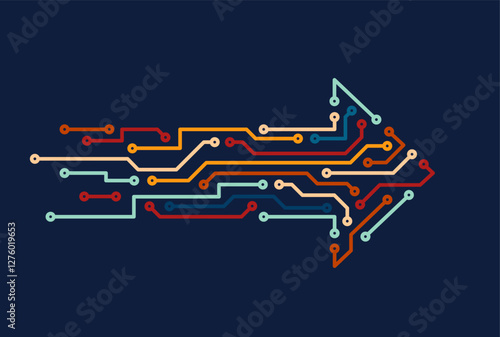 Abstract arrow direction. Technology background