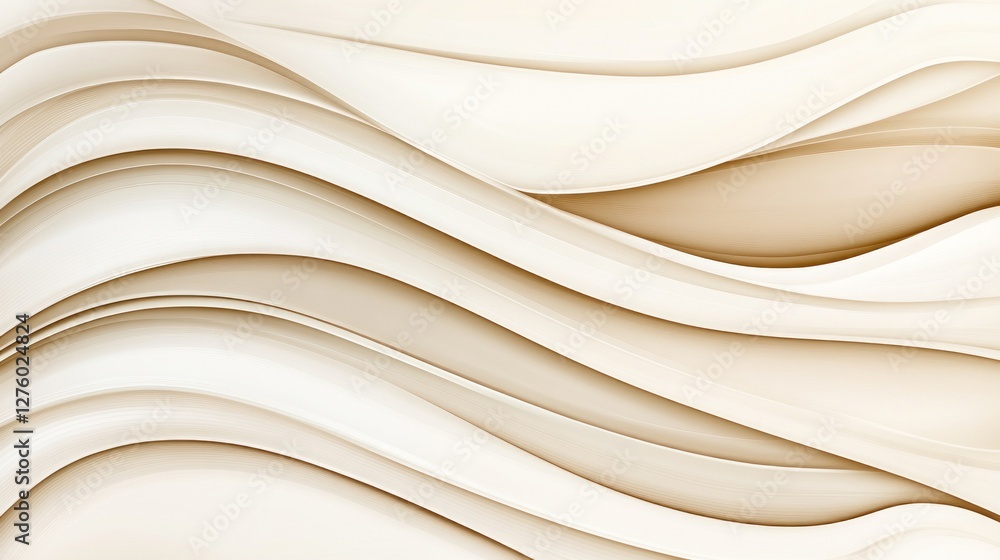 Obraz premium Creamy Beige Abstract Wave Background Image