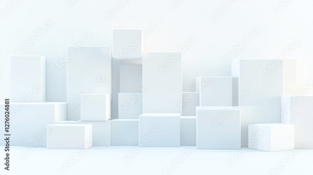 Abstract White Cube Background Minimalist 3d Render Abstract White Cube Background Minimalist 3d Render
