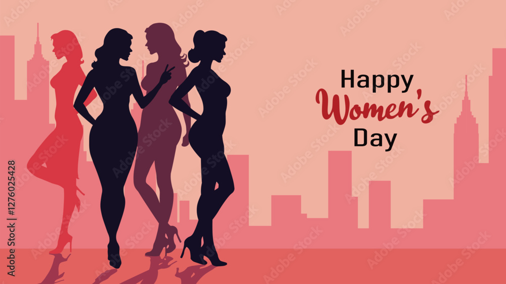 Vector Women's Day Celebration Illustration – Elegant Female Silhouettes, 8 March Greeting Card, Feminine Empowerment Art Vector Women's Day Celebration Illustration – Elegant Female Silhouettes, 8 March Greeting Card, Feminine Empowerment Art