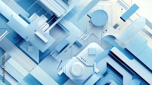 Wallpaper Mural abstract blue geometric background Torontodigital.ca