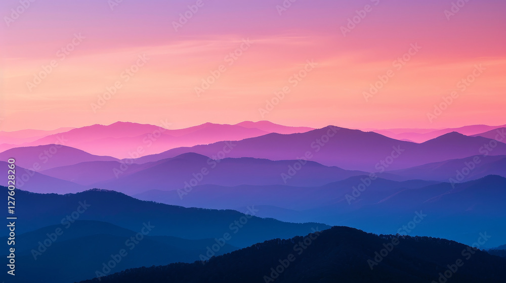 Fototapeta premium Breathtaking Mountain Landscape Under a Purple Sky